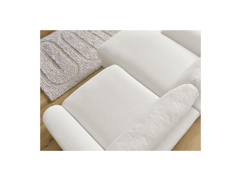 Canapé D'Angle Fixe - Leonore - Tissu Bouclette - Angle Gauche