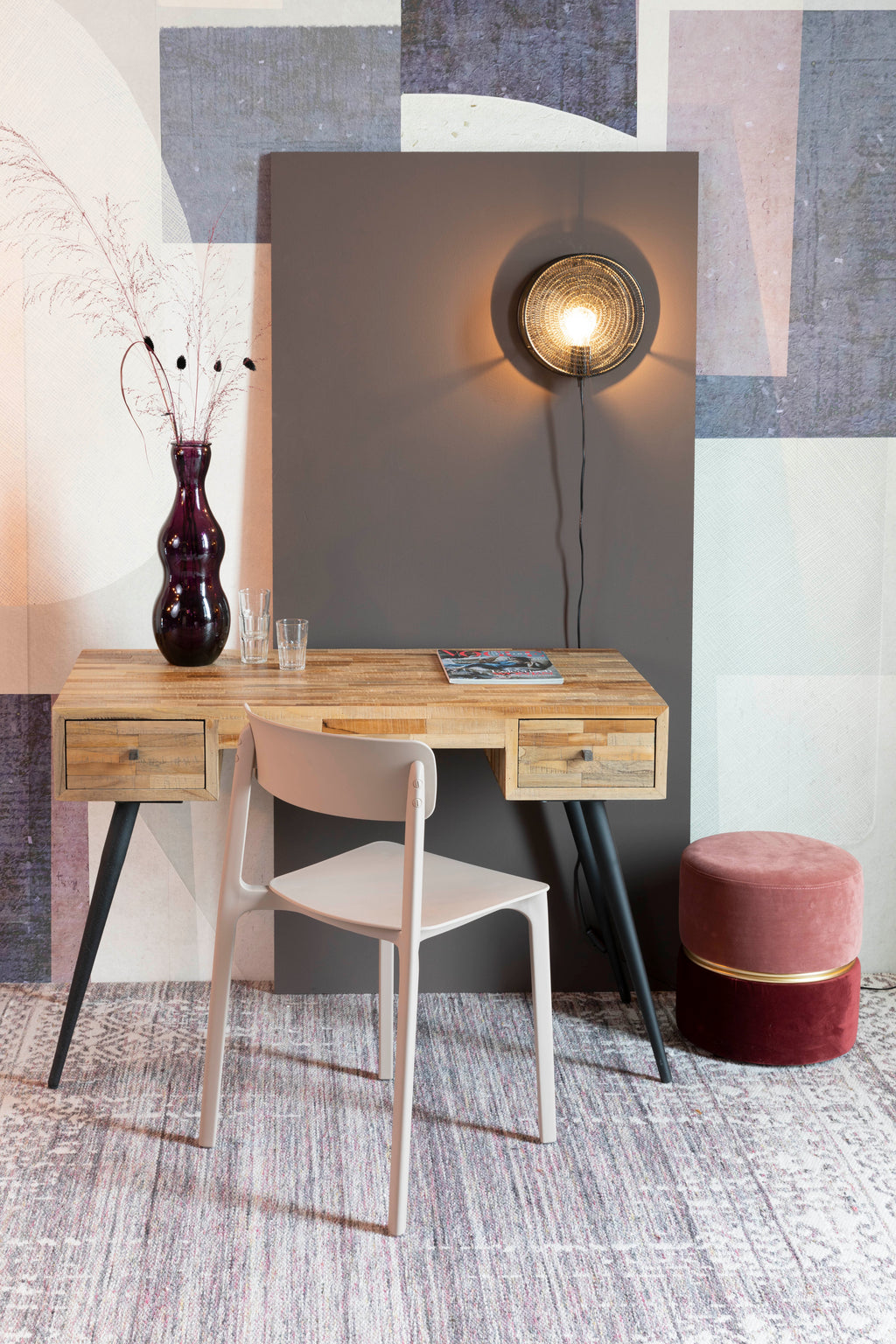 Leo - Desk - Teak - Brown