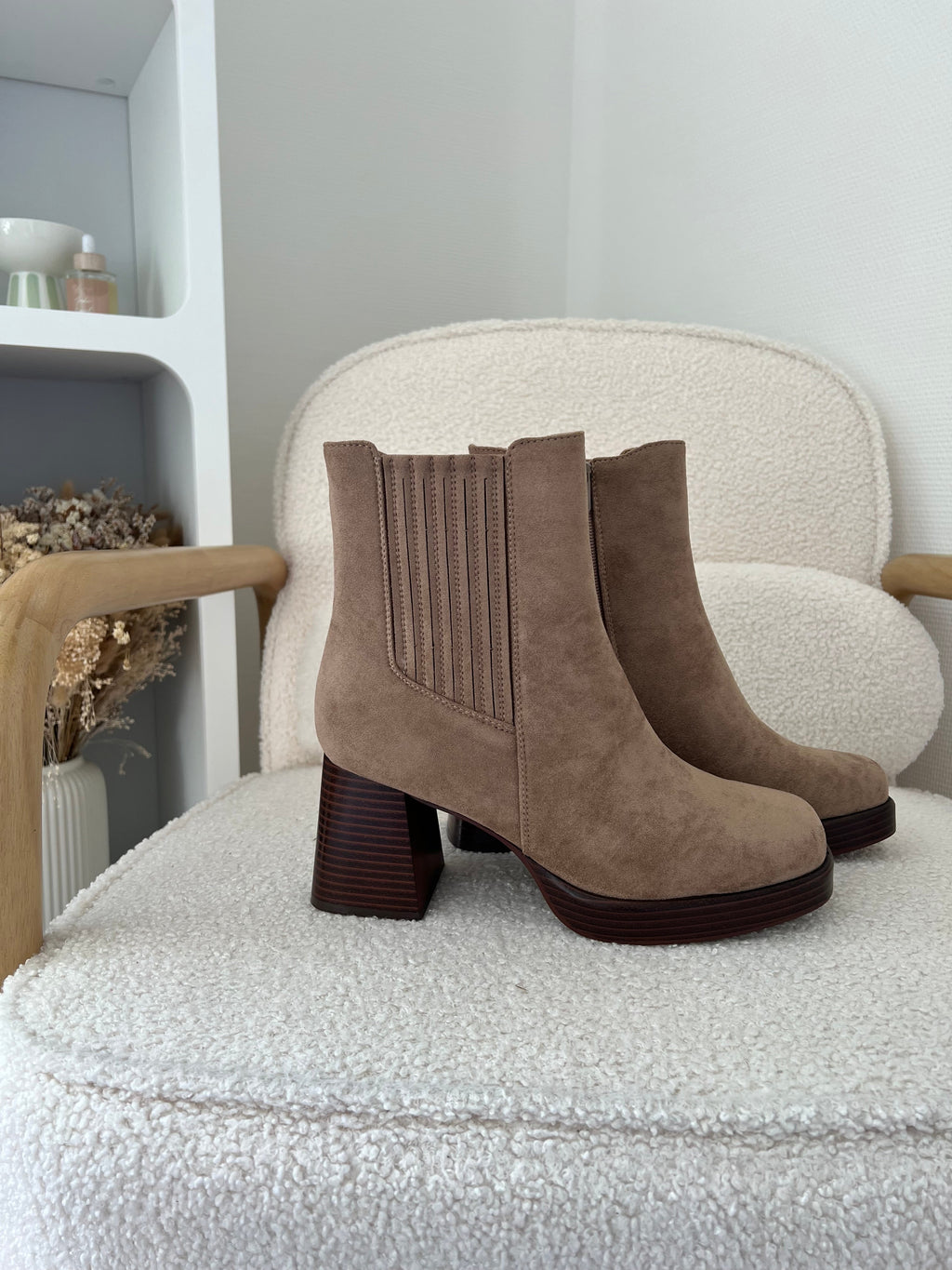 Aurore Taupe Ankle Boots