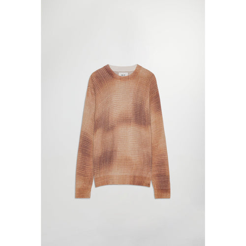 Linen Print Sweater - Brown Print