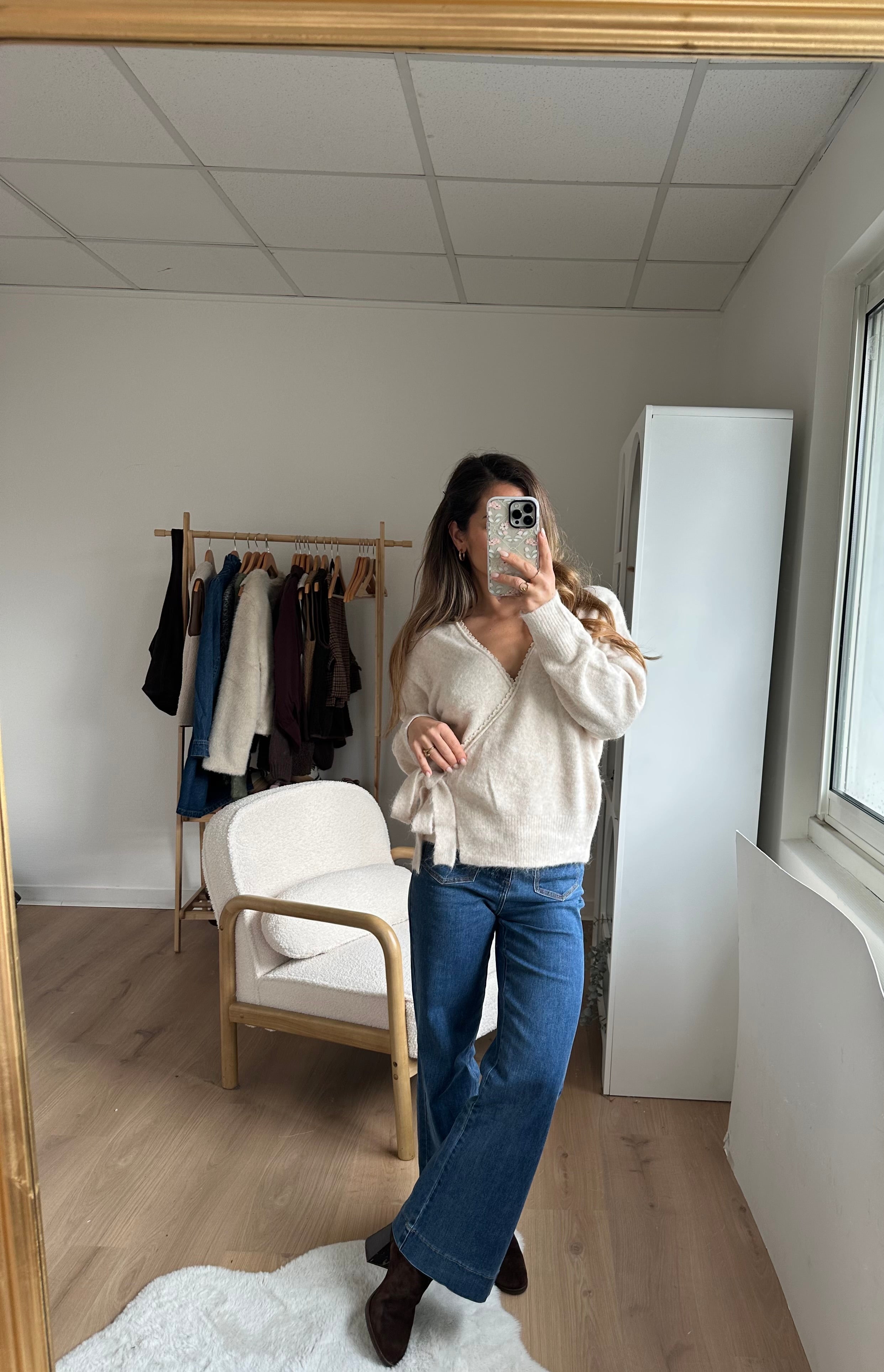 Cárdigan con lazo Chloé beige