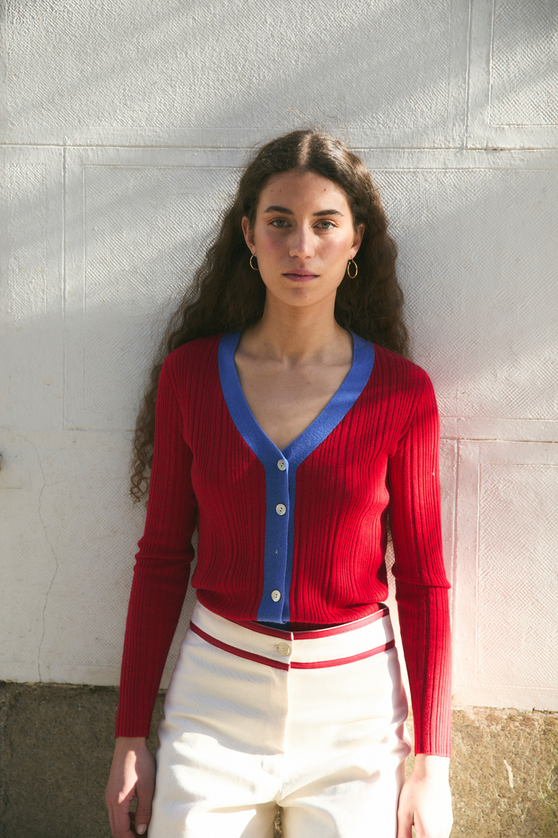 Veste Sofia Maille Rouge