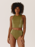 High Shiny Khaki Panties