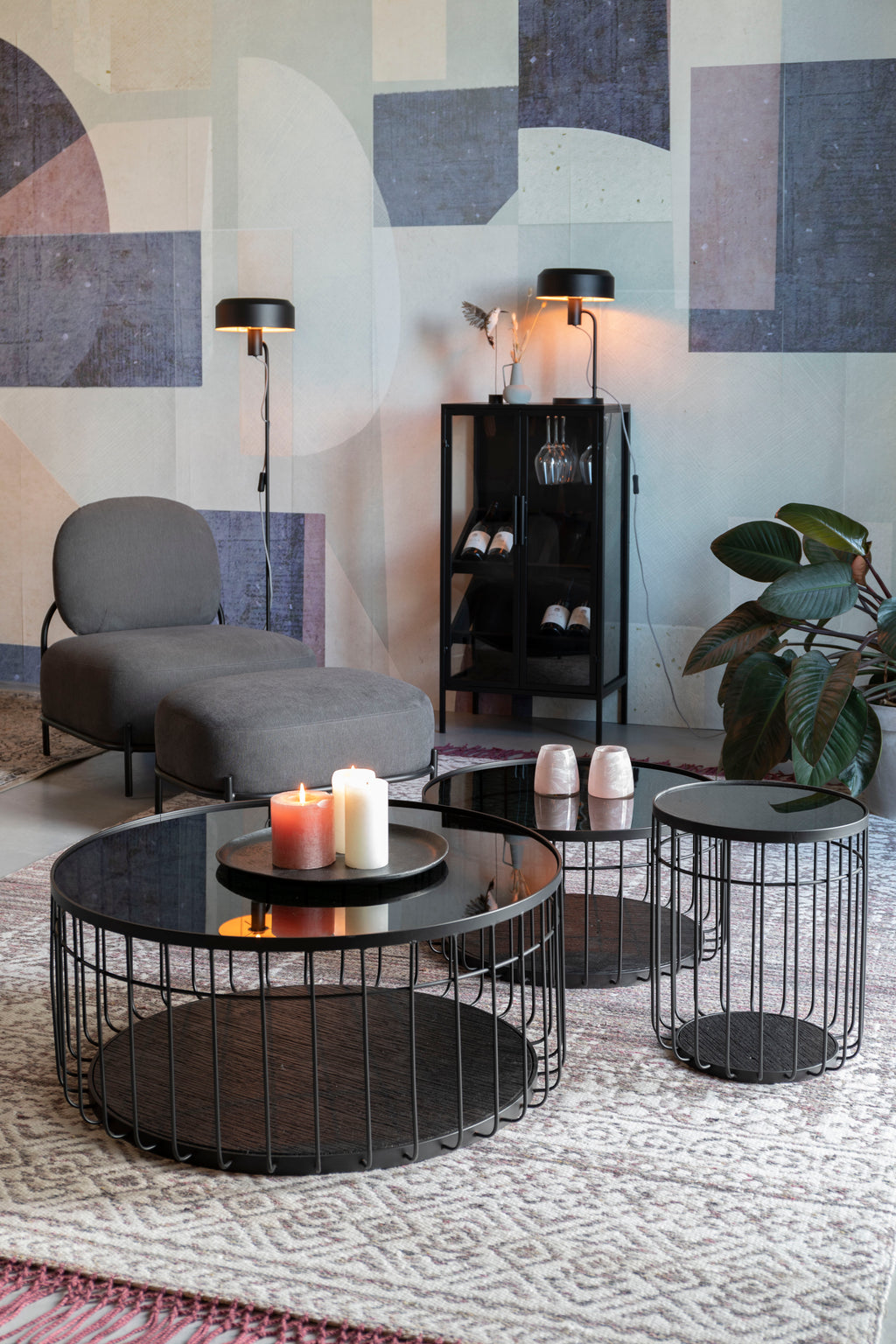 Lance L - Coffee Table - Glass - Black