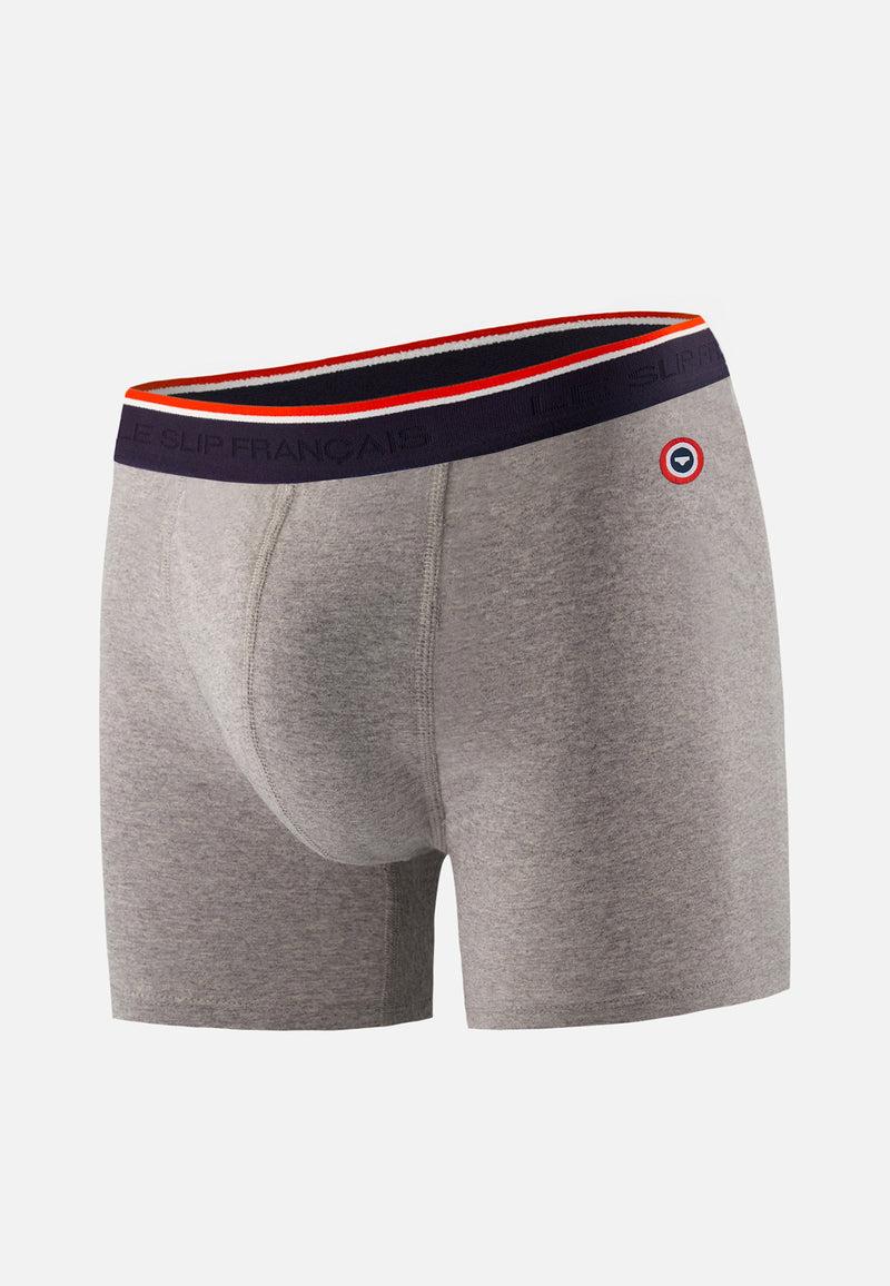 Boxer Long Gris En Coton - Michel Gris