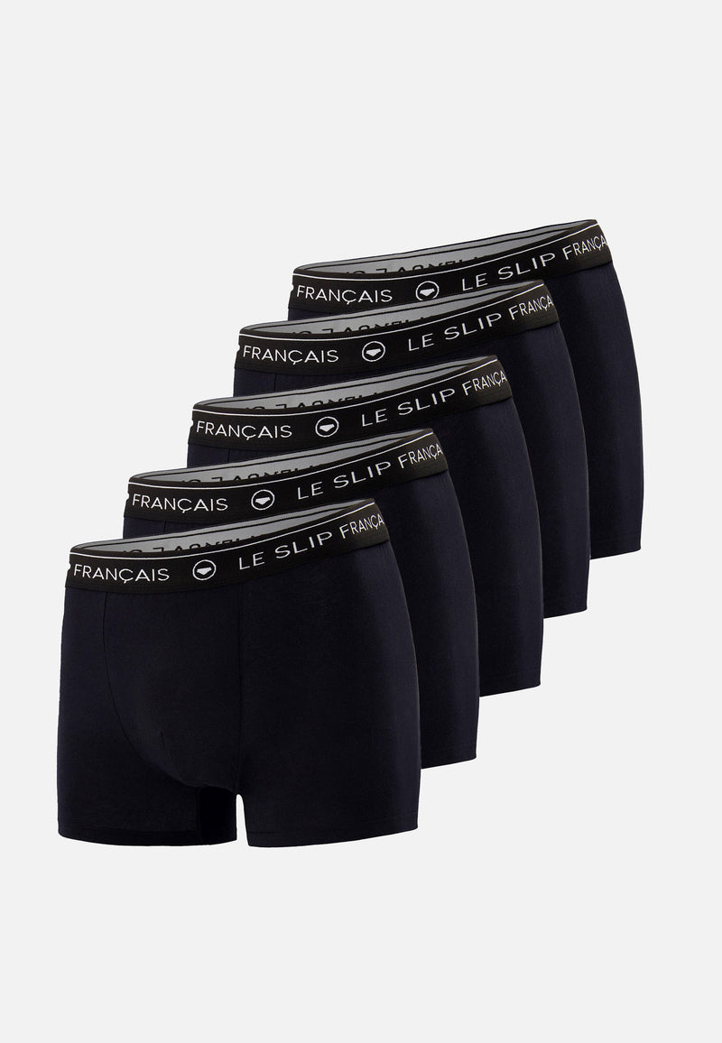 Lot De 5 Boxers Noir En Coton - Boxers Noir