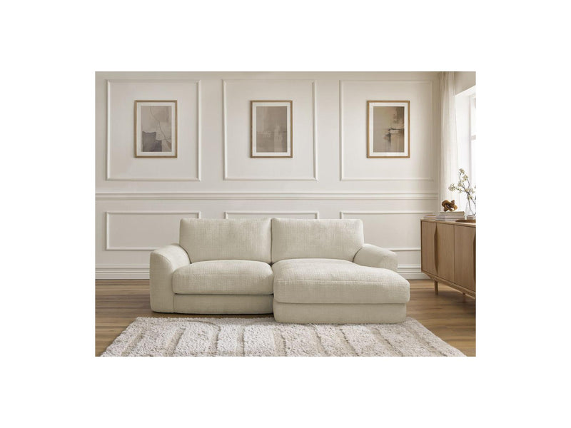 Canapé D'Angle Fixe - Leonore - Tissu Texturé - Angle Droit
