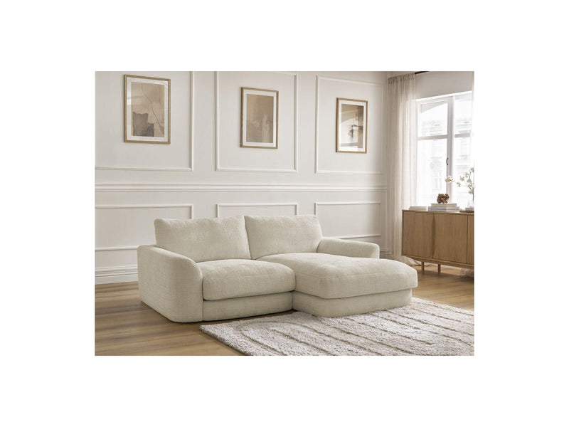 Canapé D'Angle Fixe - Leonore - Tissu Texturé - Angle Droit