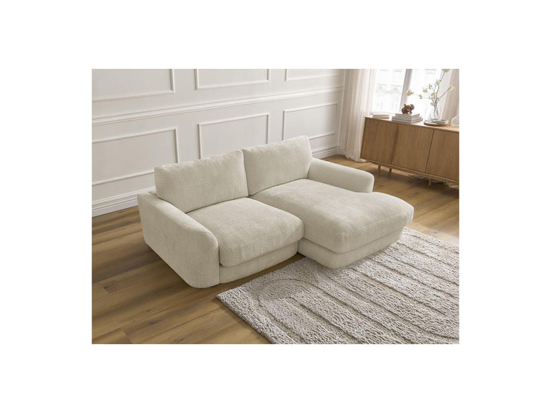 Canapé D'Angle Fixe - Leonore - Tissu Texturé - Angle Droit