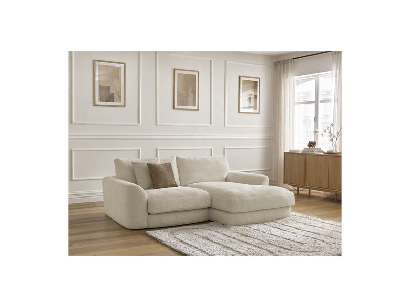 Canapé D'Angle Fixe - Leonore - Tissu Texturé - Angle Droit