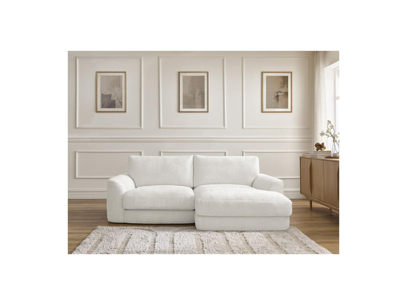 Canapé D'Angle Fixe - Leonore - Tissu Texturé - Angle Droit