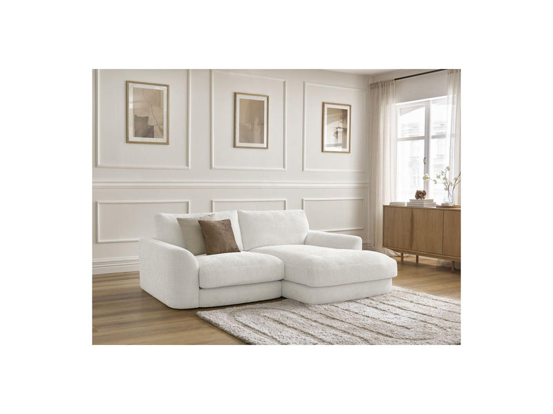 Canapé D'Angle Fixe - Leonore - Tissu Texturé - Angle Droit