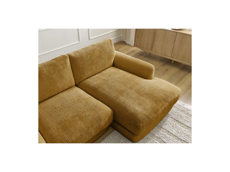 Canapé D'Angle Fixe - Leonore - Tissu Texturé - Angle Droit