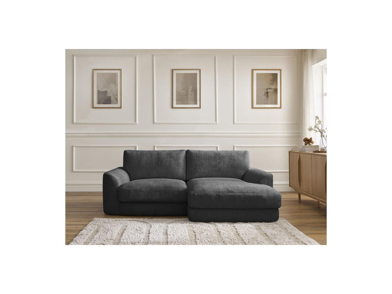 Canapé D'Angle Fixe - Leonore - Tissu Texturé - Angle Droit