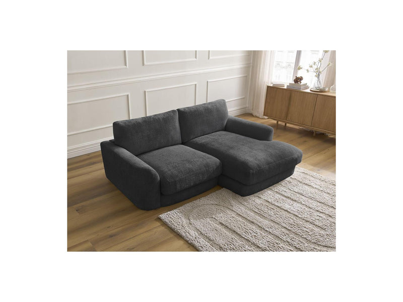 Canapé D'Angle Fixe - Leonore - Tissu Texturé - Angle Droit