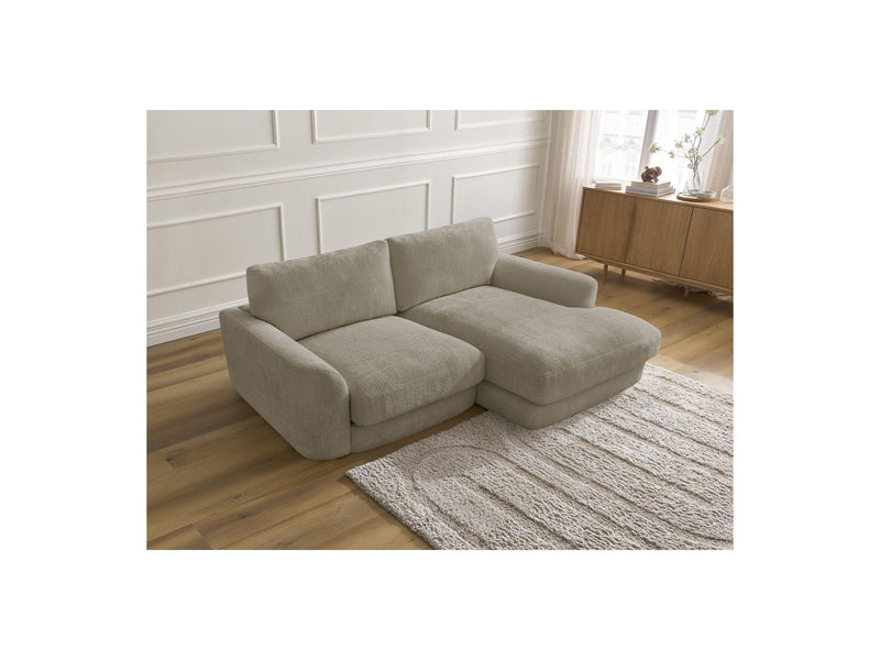 Canapé D'Angle Fixe - Leonore - Tissu Texturé - Angle Droit