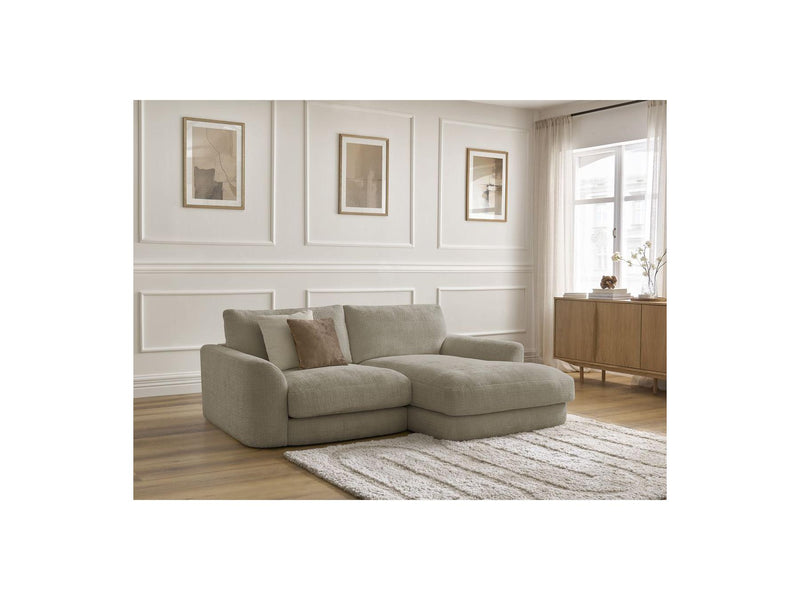 Canapé D'Angle Fixe - Leonore - Tissu Texturé - Angle Droit