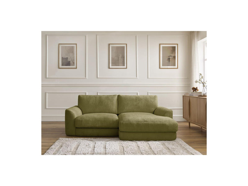 Canapé D'Angle Fixe - Leonore - Tissu Texturé - Angle Droit