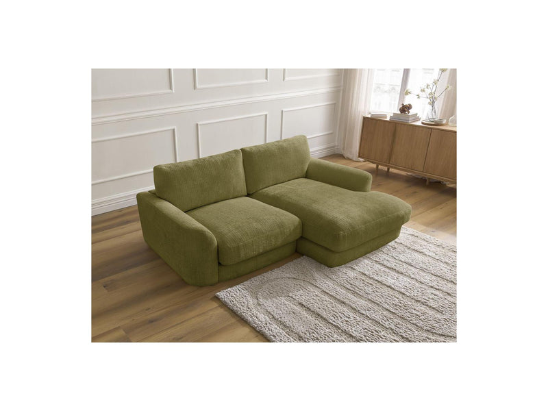 Canapé D'Angle Fixe - Leonore - Tissu Texturé - Angle Droit