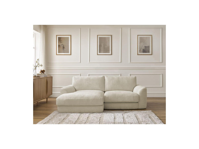 Canapé D'Angle Fixe - Leonore - Tissu Texturé - Angle Gauche