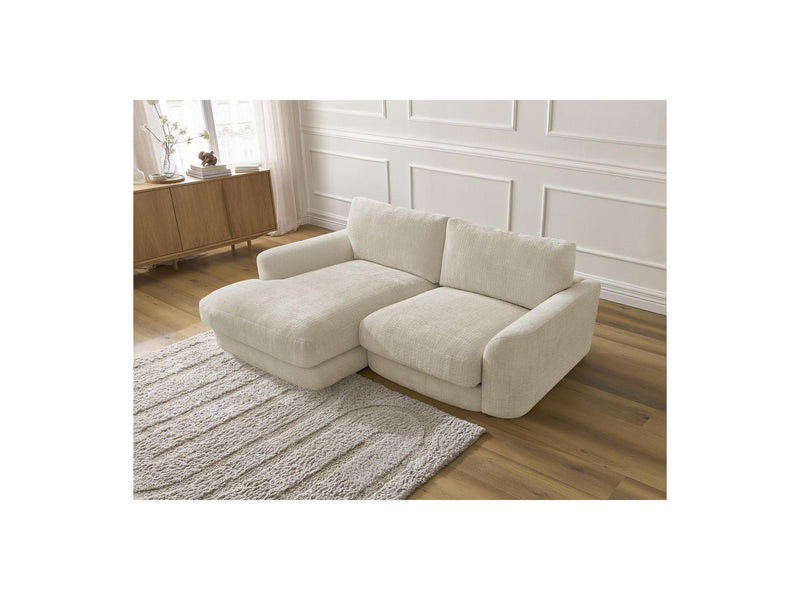 Canapé D'Angle Fixe - Leonore - Tissu Texturé - Angle Gauche