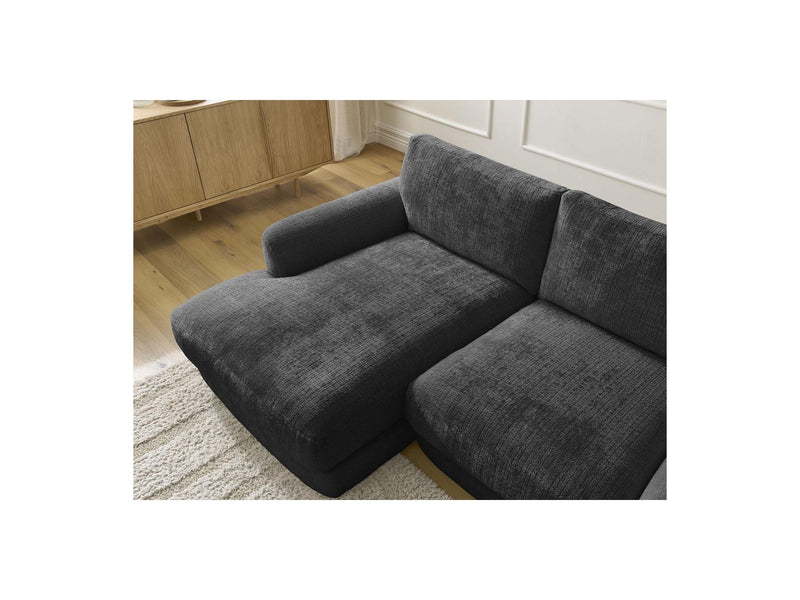 Canapé D'Angle Fixe - Leonore - Tissu Texturé - Angle Gauche