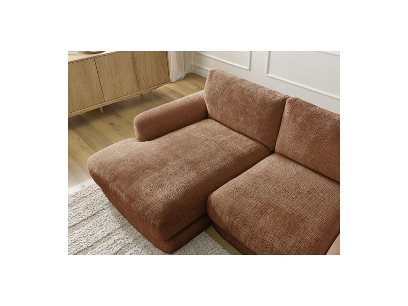 Canapé D'Angle Fixe - Leonore - Tissu Texturé - Angle Gauche