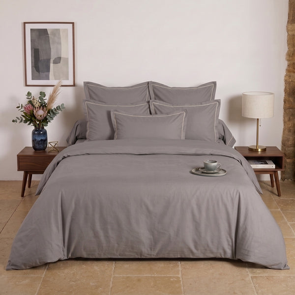 Uni Percale - Taie Traversin - Gris