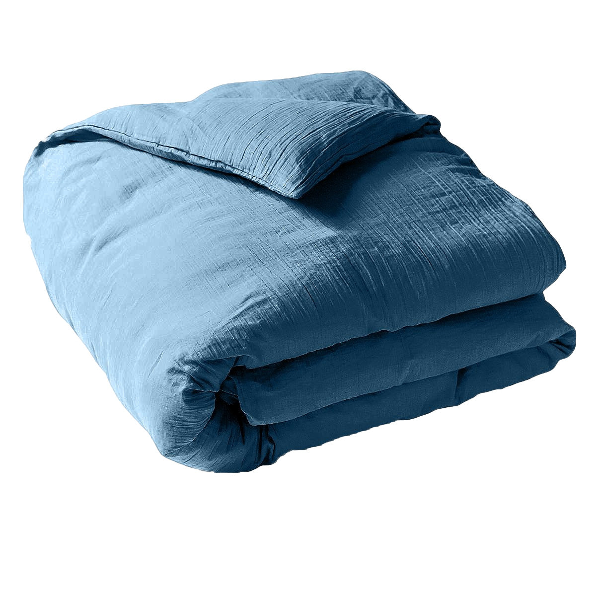 Gaze De Coton - Housse Couette - Bleu Jean