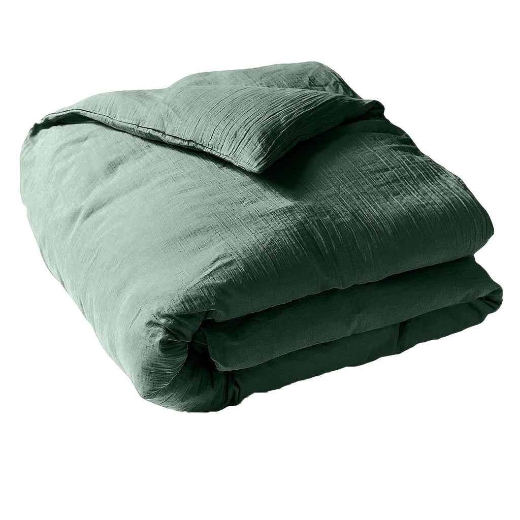 Gaze De Coton - Housse Couette - Vert Sapin