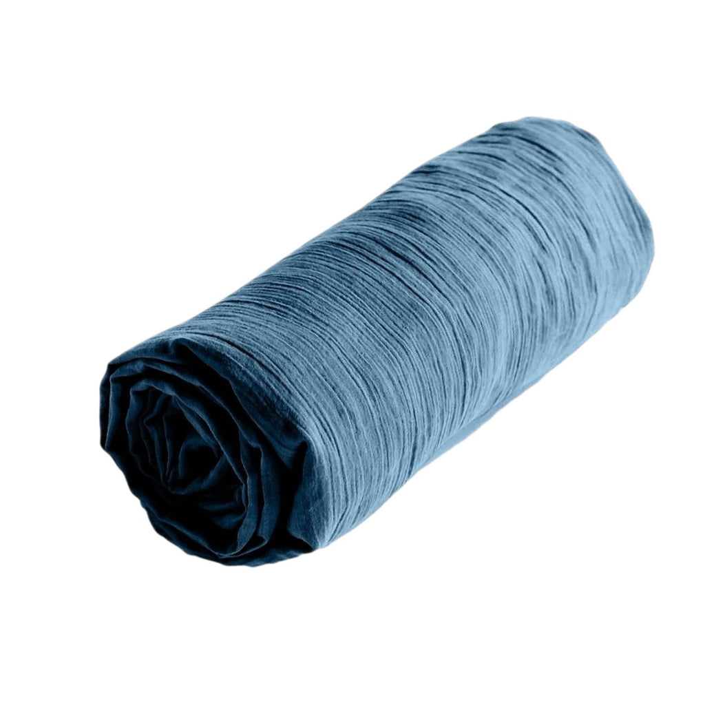 Gaze De Coton - Drap Housse - Bleu Jean
