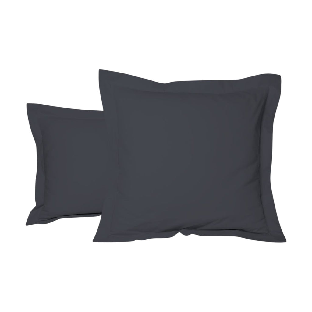 Uni Percale - Funda de Almohada - Percal de Algodón - Antracita