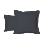 Uni Percale - Funda de Almohada - Percal de Algodón - Antracita