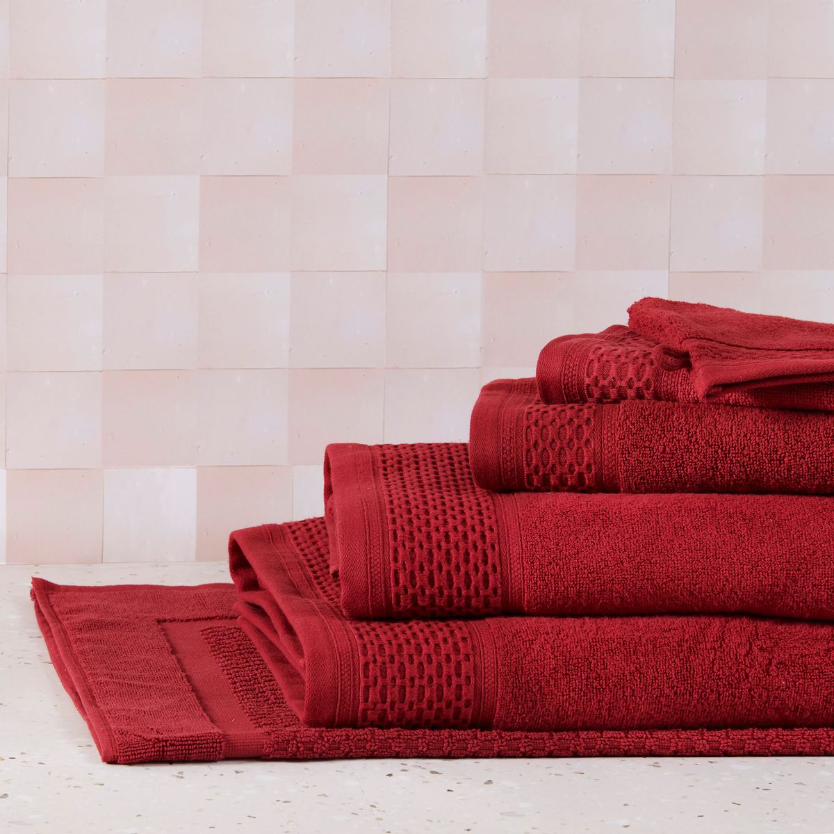 Sdb Unin 500Gr/M2 - Tapis De Bain - Carmin
