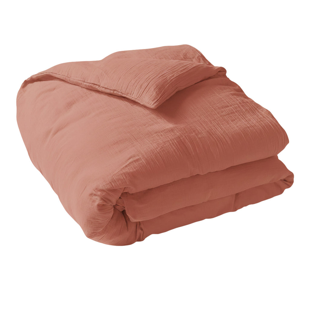 Gaze De Coton - Housse Couette - Terracotta