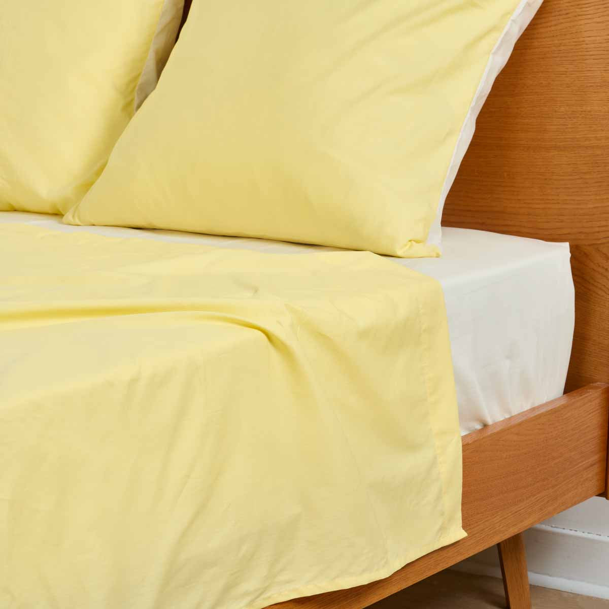 Unie Bdp Bicolore - Parure Drap - Jaune Pale/Ivoire