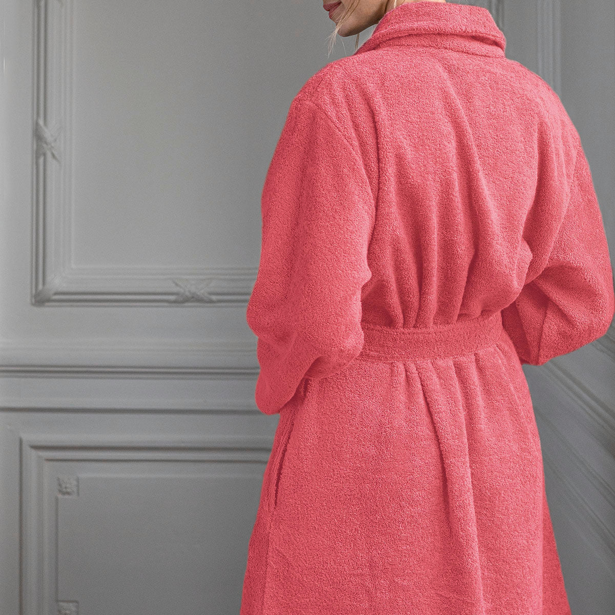 Bathrobe - Plain Terry - Coral