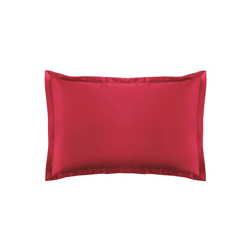 Taie D'Oreiller Unie - Satin Uni - Rouge