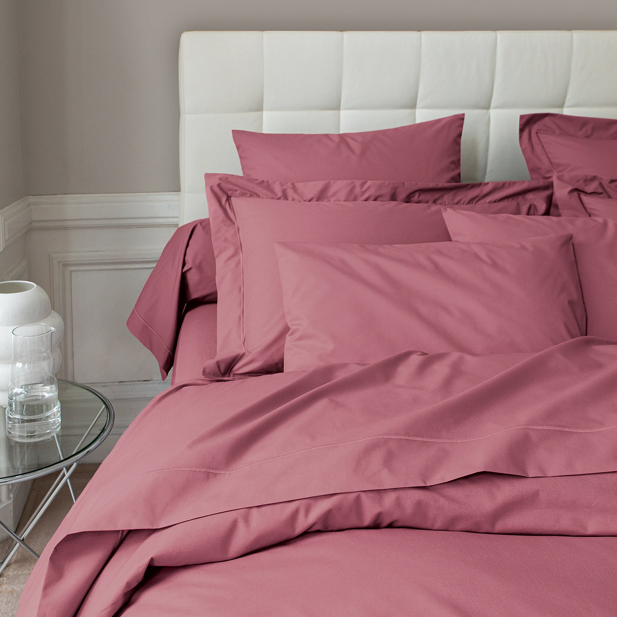 Percal liso - Funda de almohada - Rosa viejo