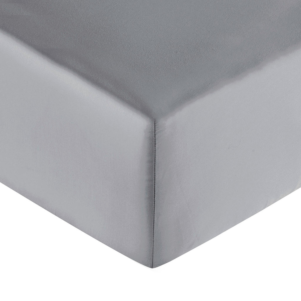 Plain Satin - Fitted Sheet - Gray