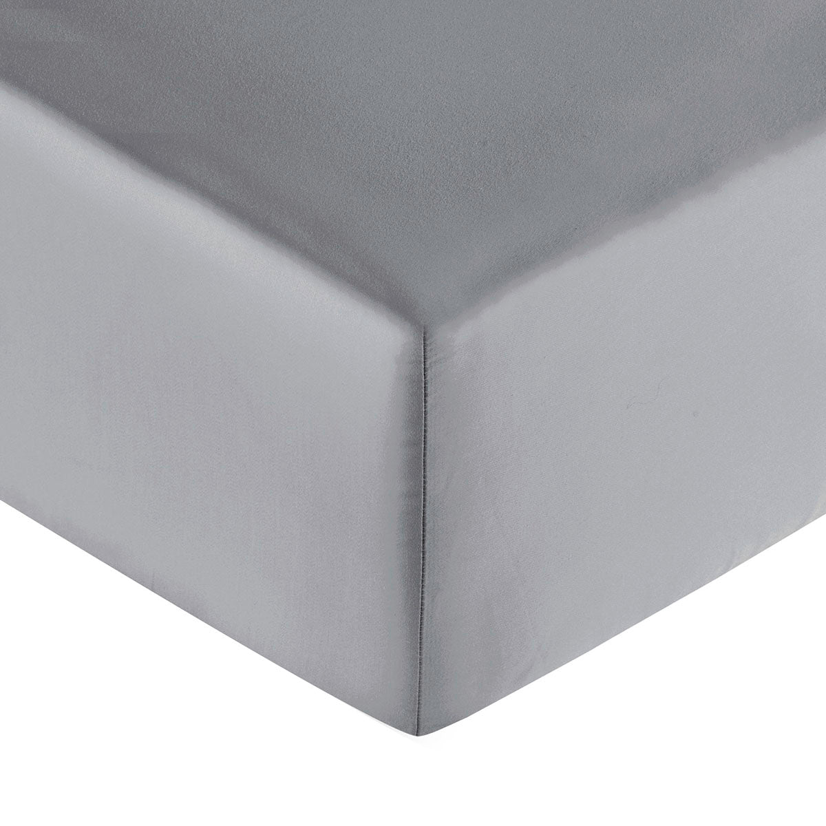 Plain Satin - Fitted Sheet - Gray
