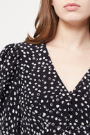 Robe Courte Manches Longues - Marine / Blanc - Femme