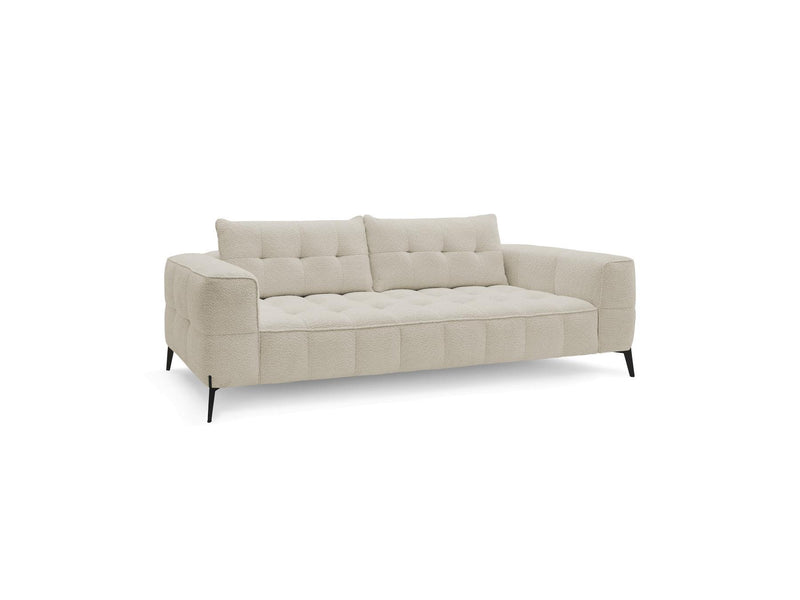 Canapé Droit Fixe 3 Places - Anis - Tissu Bouclette