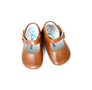 Mini-Alice Soft Non-Slip Baby Shoes with Buckle - Camel Leather - Girl
