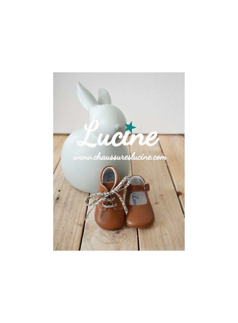 Mini-Alice Soft Non-Slip Baby Shoes with Buckle - Camel Leather - Girl