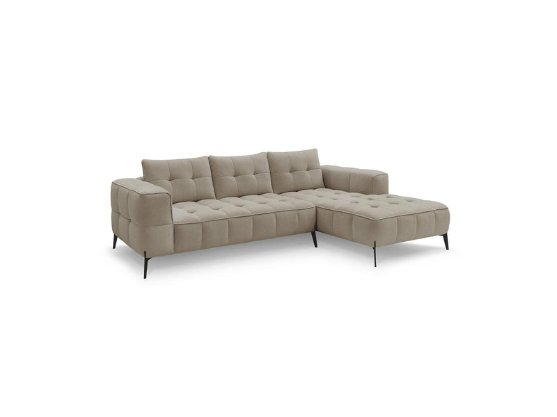 Canapé D'Angle Fixe - Anis - Tissu Texturé - Angle Droit