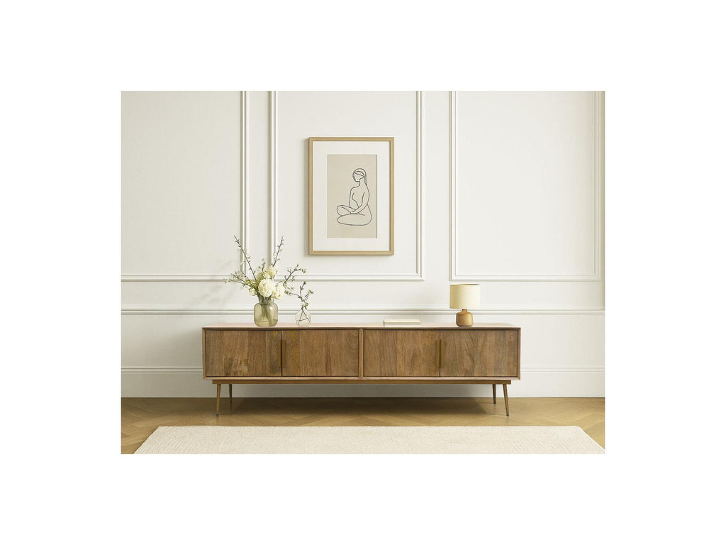 4-Door TV Unit - Bruges - Solid Mango Wood