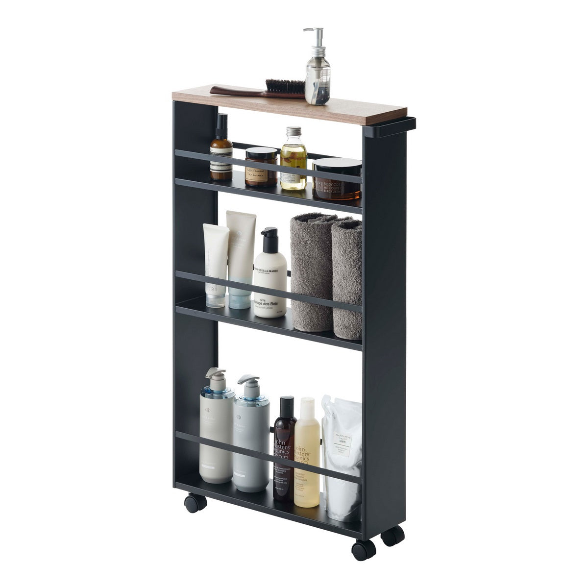 Carrello Portaoggetti con Maniglia - Tower - Nero