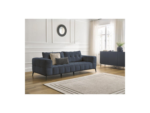 Canapé Droit Fixe 3 Places - Anis - Tissu Bouclette