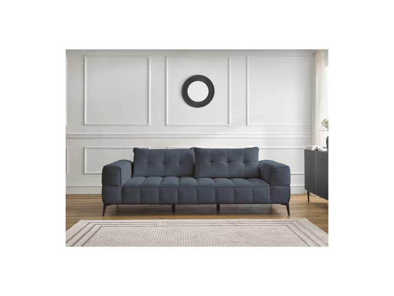 Canapé Droit Fixe 3 Places - Anis - Tissu Bouclette